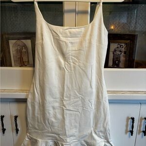 NWT Elegant White Slip Ruffle Hem Dress Women’s size 4